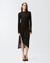 Long tulle dress with draping - | Pinko