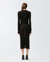 Long tulle dress with draping - | Pinko