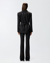 Pinstriped blazer with strap - | Pinko