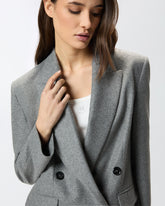 Double-breasted wool-blend jacket - | Pinko