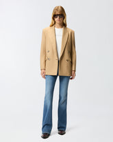 Double-breasted wool-blend jacket - | Pinko