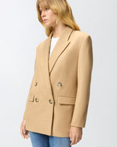 Double-breasted wool-blend jacket - | Pinko