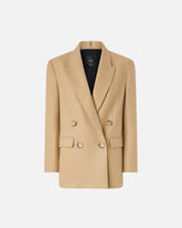 Double-breasted wool-blend jacket - | Pinko