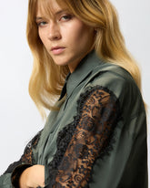 Shirt with lace inserts - | Pinko