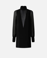 High-neck georgette mini dress - | Pinko