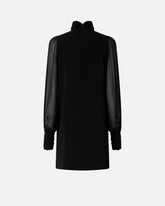 High-neck georgette mini dress - | Pinko