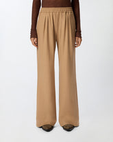 Long wide-leg wool-blend trousers - | Pinko