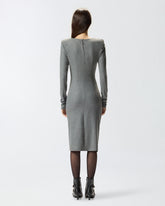 Slim-fit midi dress with draping - | Pinko