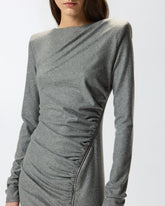 Slim-fit midi dress with draping - | Pinko