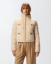Bouclé-Daunenjacke mit Taschen - | Pinko