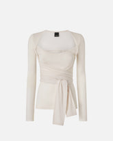 Wool-blend sweater with knot detail - | Pinko