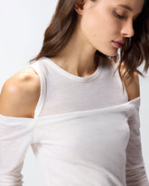 Long-sleeved sweater with open shoulders - | Pinko