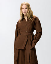 Cotton jacket with belt - | Pinko