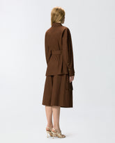 Cotton jacket with belt - | Pinko