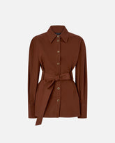 Cotton jacket with belt - | Pinko
