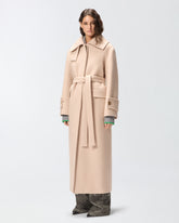 Long cloth coat with belt - | Pinko
