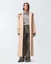 Long cloth coat with belt - | Pinko