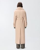 Long cloth coat with belt - | Pinko
