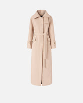 Long cloth coat with belt - | Pinko