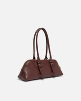 Escape Bag Horizontal large shoulder bag in leather - Burgundy | Pinko