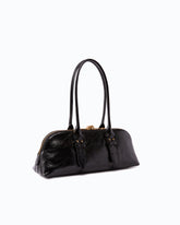 Escape Bag Horizontal large handbag in new shiny leather - Black | Pinko