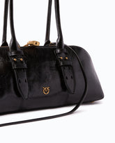 Escape Bag Horizontal large handbag in new shiny leather - Black | Pinko