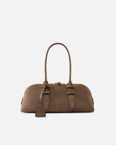 Große Schultertasche Escape Bag Horizontal aus Veloursleder - | Pinko