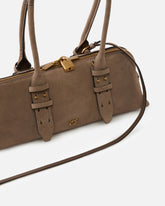 Große Schultertasche Escape Bag Horizontal aus Veloursleder - | Pinko