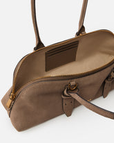 Escape Bag Horizontal large shoulder bag in suede - | Pinko