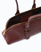 Escape Bag Horizontal large shoulder bag in full-grain leather - Dark Red | Pinko