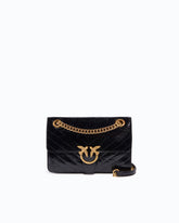 Kleine Handtasche Mini Love Bag One Light aus Chevron-Leder - Schwarz | Pinko