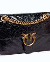 Kleine Handtasche Mini Love Bag One Light aus Chevron-Leder - Schwarz | Pinko