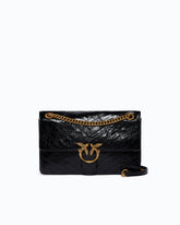 Medium Love One Light crossbody bag in glossy leather - Black | Pinko