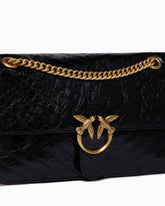 Medium Love One Light crossbody bag in glossy leather - Black | Pinko