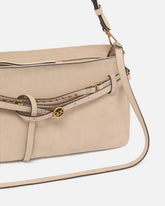 Mittelgroße Schultertasche Belt Bag aus Veloursleder - | Pinko