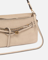 Belt Bag medium shoulder bag in suede - Beige | Pinko