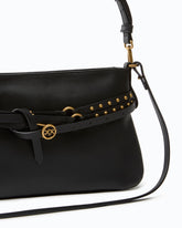 Kleine Schultertasche Belt Bag Mini aus Leder - Schwarz | Pinko
