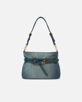 Belt Bag Mini small shoulder bag in denim - Blue | Pinko