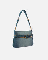 Kleine Schultertasche Belt Bag Mini aus Denim - Blau | Pinko
