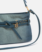 Belt Bag Mini small shoulder bag in denim - Blue | Pinko
