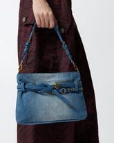 Belt Bag Mini small shoulder bag in denim - Blue | Pinko