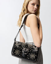 Love Bag Slouchy medium shoulder bag in leather-effect microfibre - Black | Pinko