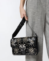 Love Bag Slouchy medium shoulder bag in leather-effect microfibre - Black | Pinko