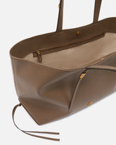 Medium leather shopper bag with metal details - | Pinko