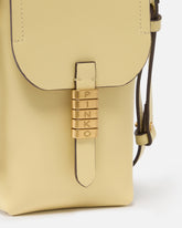 Leather smartphone case with shoulder strap and logo - Beige | Pinko