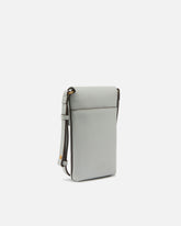 Leather smartphone case with shoulder strap and logo - Grey | Pinko