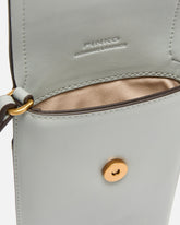 Leather smartphone case with shoulder strap and logo - | Pinko
