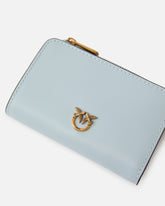 Mini wallet in leather with Love Birds - Light Blue | Pinko