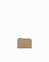 Mini wallet in leather with Love Birds - Beige | Pinko