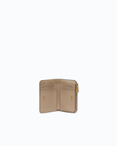 Mini wallet in leather with Love Birds - Beige | Pinko